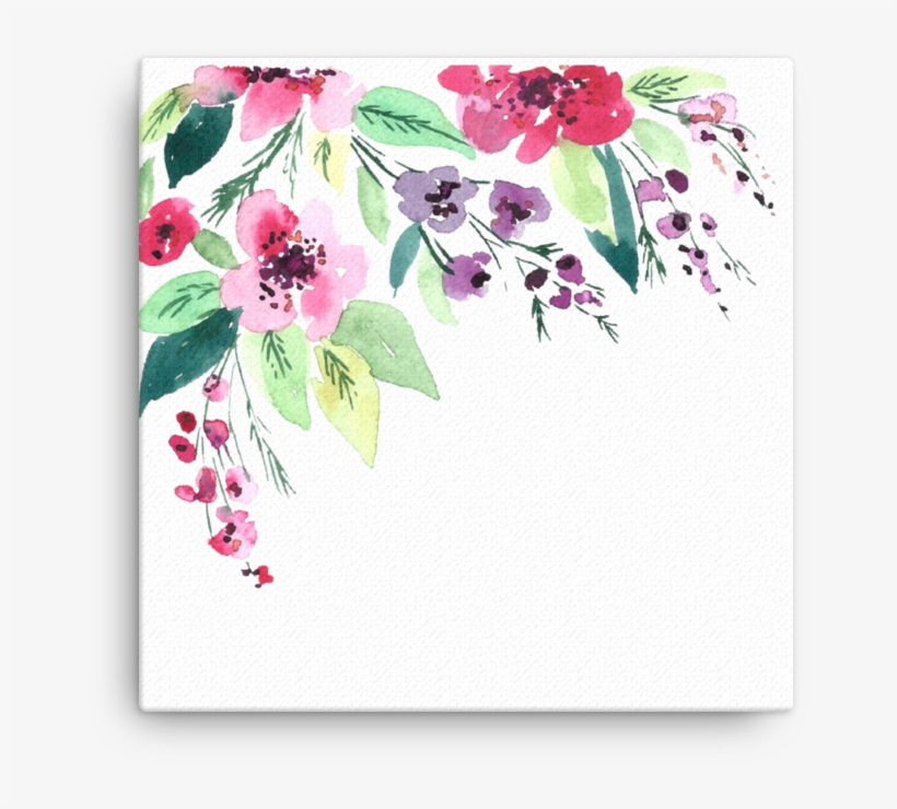 Watercolor Flowers Canvas Print - Watercolor Flowers, transparent png #1062847