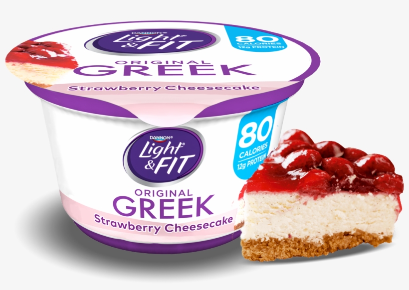 Strawberry Cheesecake Greek Yogurt - Light And Fit Strawberry Cheesecake, transparent png #1063590