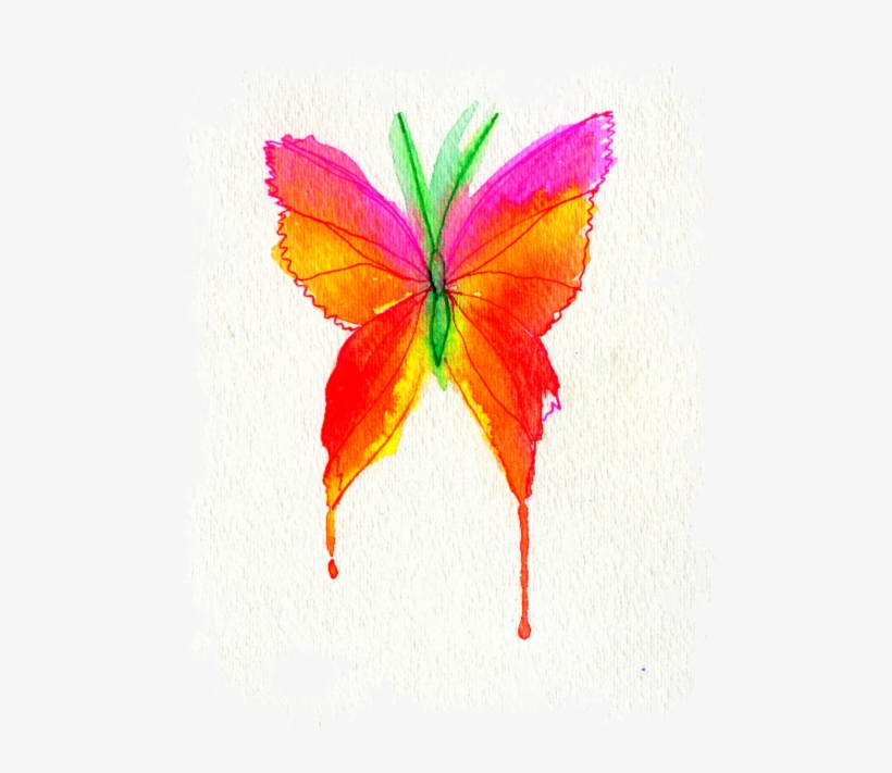 Watercolor Crayon And Sharpie - Swallowtail Butterfly, transparent png #1063755