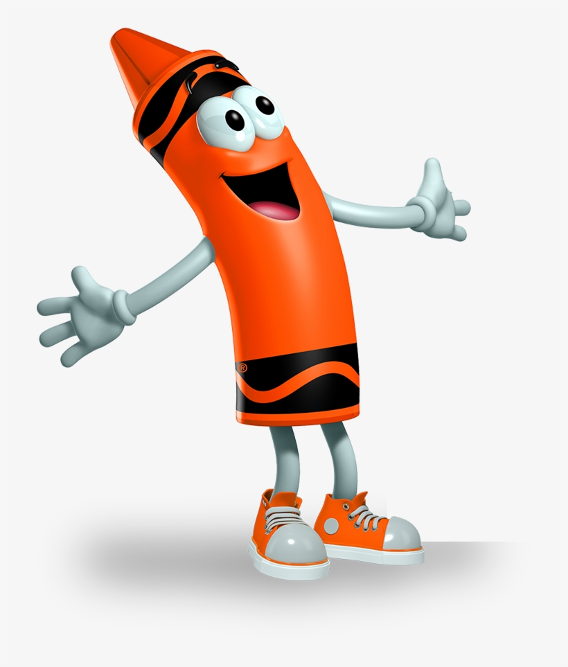 Crayon Looking Up In Awe - Crayons Animated Orange, transparent png #1063986