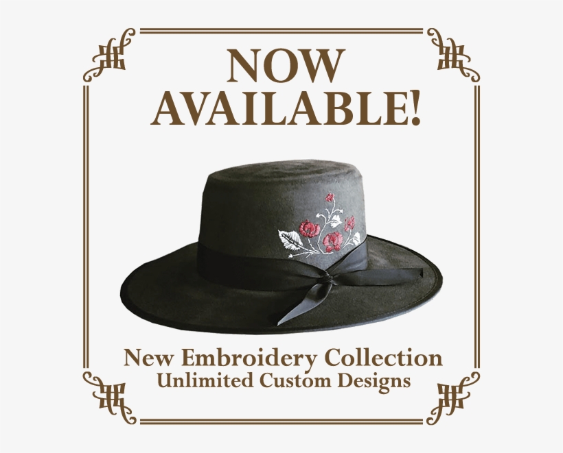 New Embroidered Hat - Embroidery, transparent png #1064670