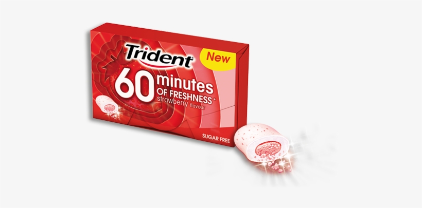 Mondelez Trident 60 Min Fresa Mentolada Mayo 2016 - Trident 60 Minutos Fresa, transparent png #1064769
