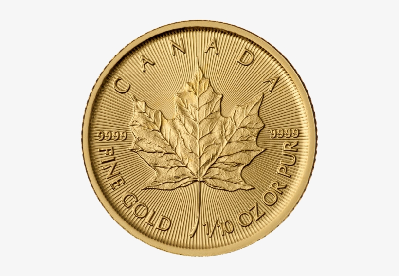 2018 Canadian Maple Leaf Gold Coins - 2017 1 10 Oz Gold Maple Leaf, transparent png #1064840