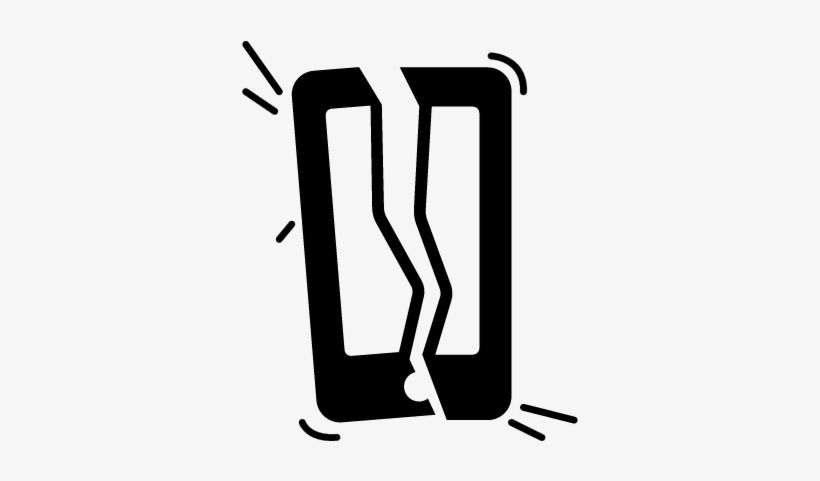 Broken Phone In Two Parts Vector - Icono Celular Roto Png, transparent png #1065167