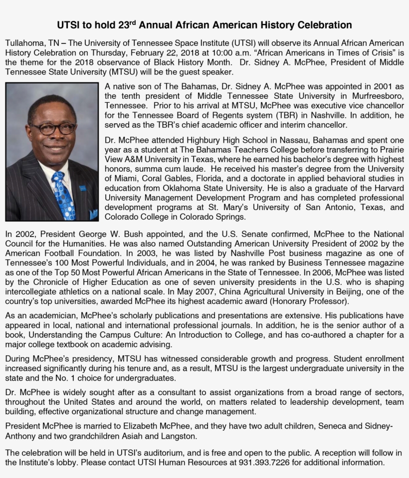 Utsi To Hold 23rd Annual African American History Celebration - Tizi N'berber, transparent png #1065168