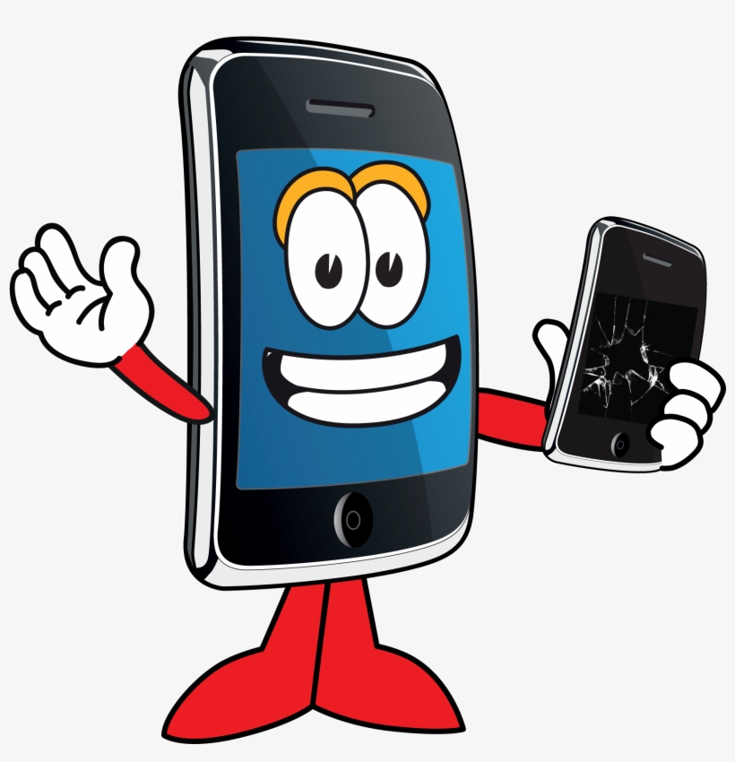 Mascot Broken Phone - Cartoon Png Mobile Devices, transparent png #1065233