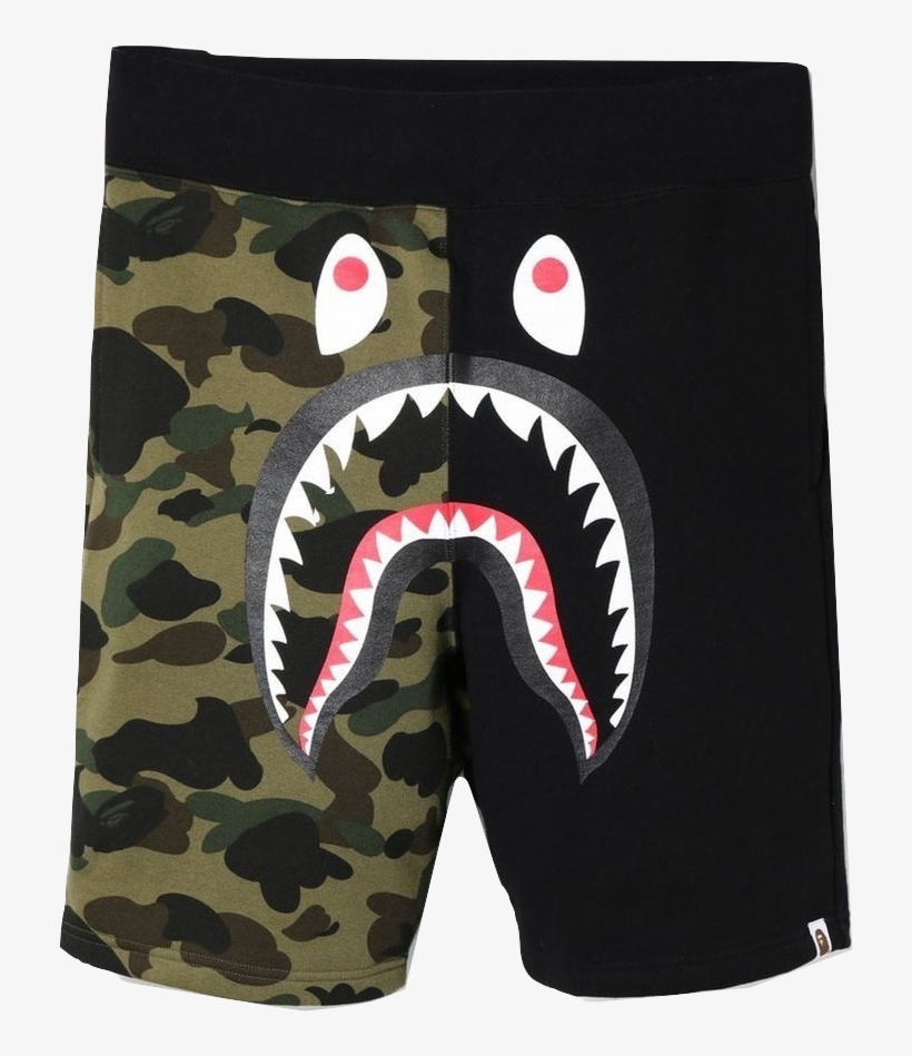 A Bathing Ape Shark Sweat Shorts - Bape Shorts, transparent png #1065321