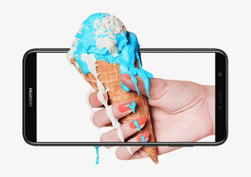 Huawei P Smart Front Display Showing An Ice Cream In - Huawei P Smart Png, transparent png #1065520