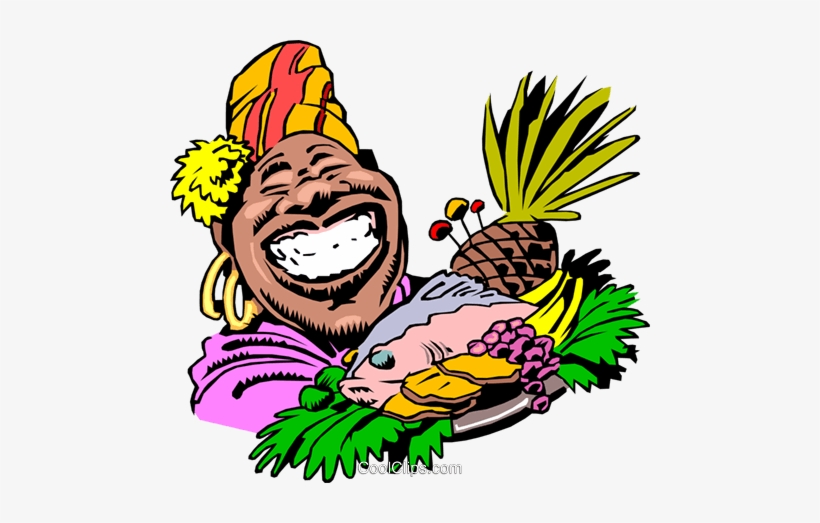 Cartoon Food Platter Royalty Free Vector Clip Art Illustration - Jamaican Food Clipart, transparent png #1065646