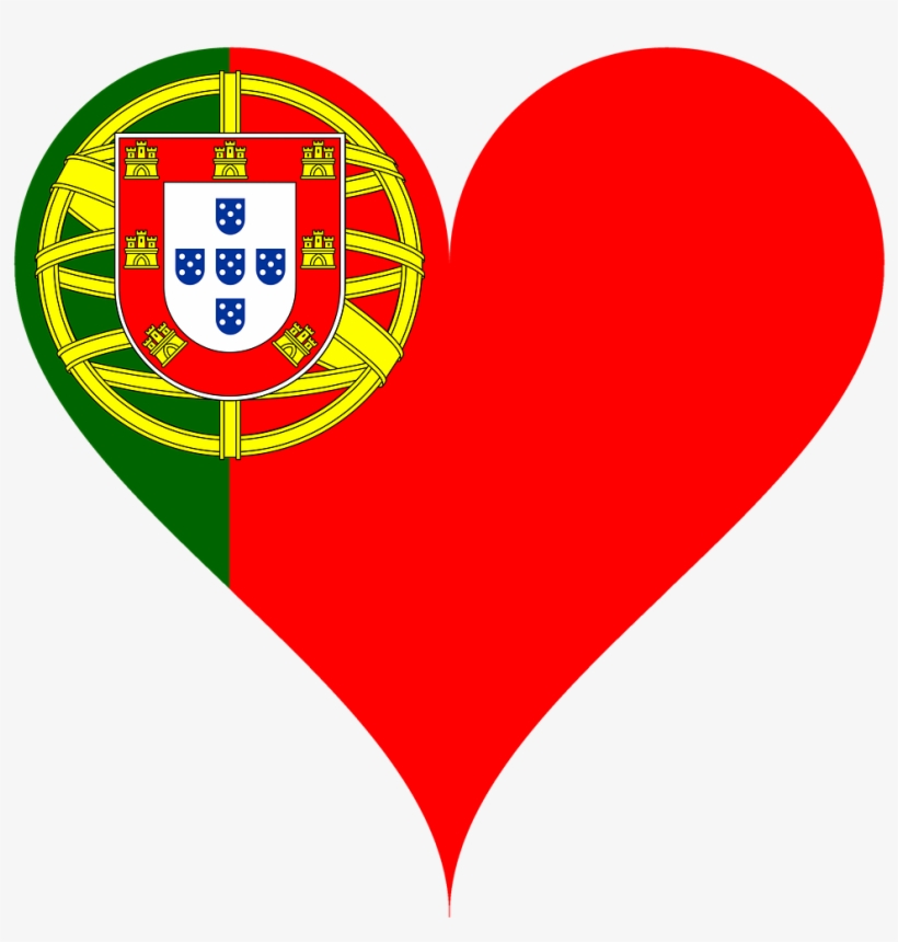 Of Arms,heart Shaped,free - Portugal Flag, transparent png #1066030