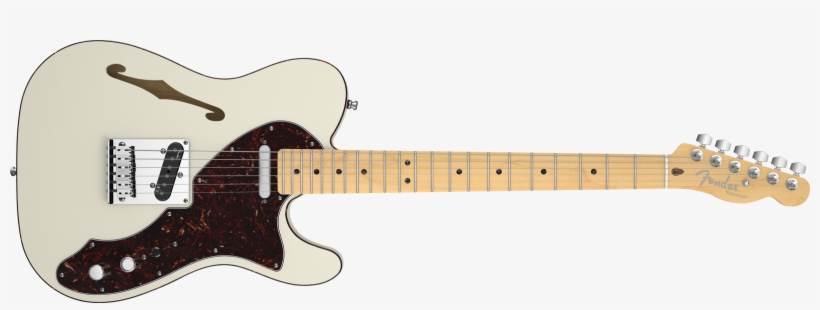 Fender American Deluxe Telecaster Thinline, Maple Fingerboard, - Fender American Deluxe Thinline Telecaster White, transparent png #1066366