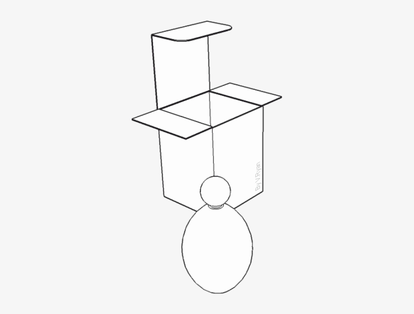 The Same Outline 3d Drawing Has Been Emphasised With - 2d Black White Outline Perfume Bottle, transparent png #1066478