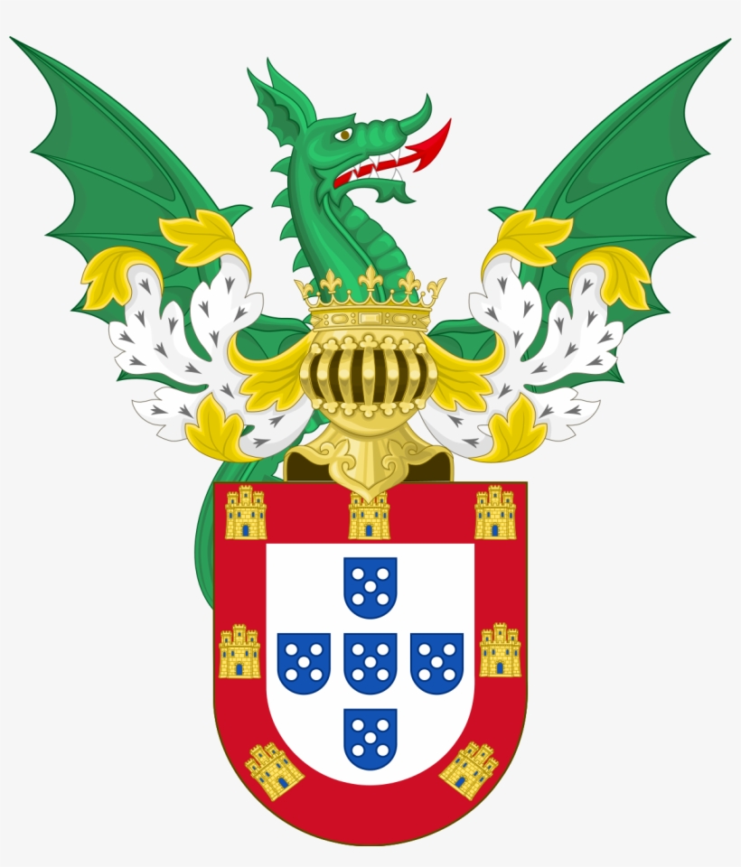 Ornamented Royal Coat Of Arms Of Portugal - Royal Portuguese Coat Of Arms, transparent png #1066479