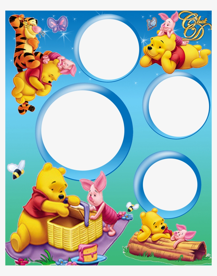 Photo Craft Disney Scrapbook Winnie The Pooh Friends Marcos Para Caritas De Bebes Free Transparent Png Download Pngkey
