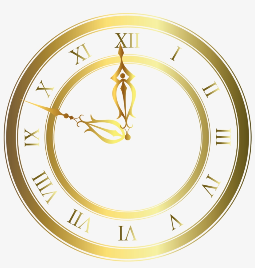 Steampunk Clipart Gold - Gold Clock Transparent Background, transparent png #1066980