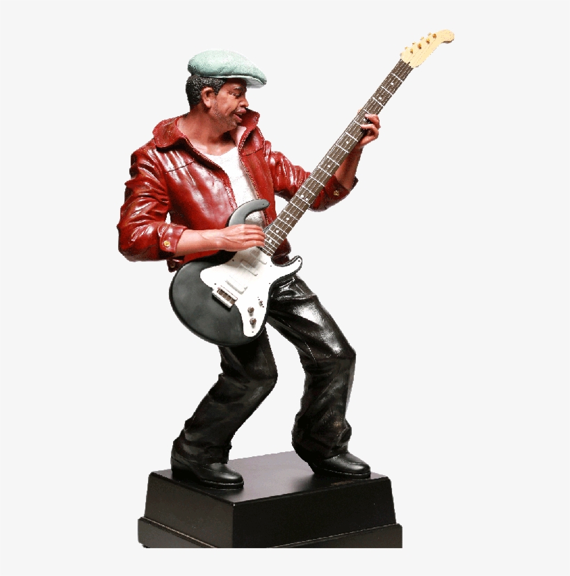 Jazz Band Resin Guitar Player Portrait Figurine - Guitarist, transparent png #1067507