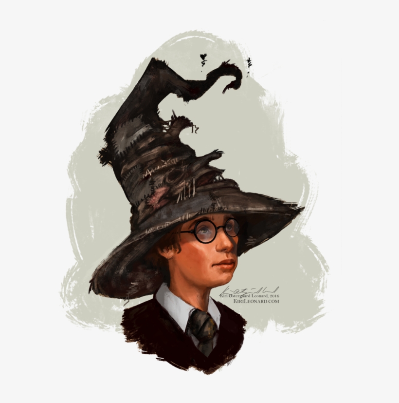Harry Potter And The Sorting Hat By Kirileonard On - Sorting Hat Harry Potter Illustration, transparent png #1068094