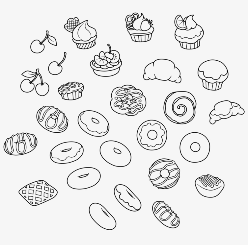 Collection Of Images Picture Transparent Download - Pastry Line Art, transparent png #1068794