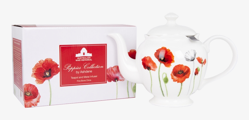 Ashdene Teapot With Infuser Poppies - Ashdene Poppy Teapot W/ Infuser, transparent png #1068940