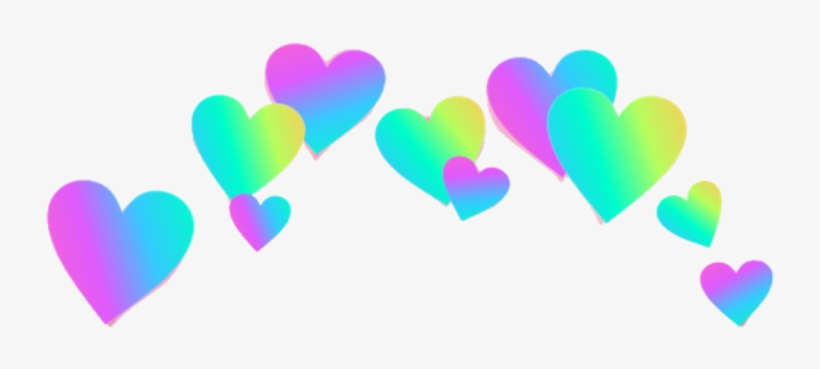 Rainbow Hearts Rainbowhearts Rainbowcrown Crown Heartcr - Rainbow Photo Booth Hearts, transparent png #1069143