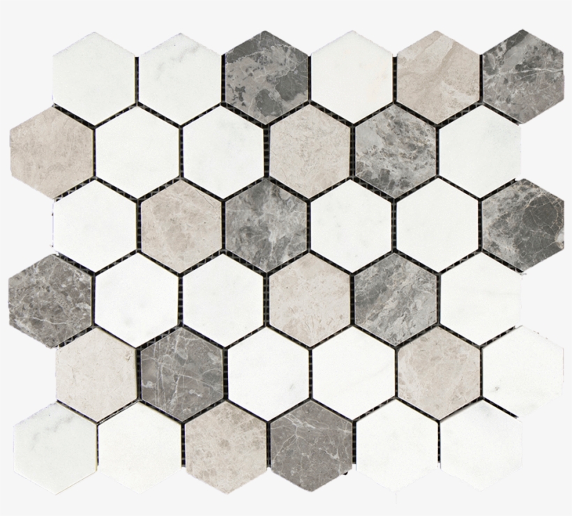 Bianco Perla W/silver Shadow Marble Mixed Hexagon- - Jaipur En Casa By Luli Sanchez Flat-weave Beehive Flat-weave, transparent png #1069639