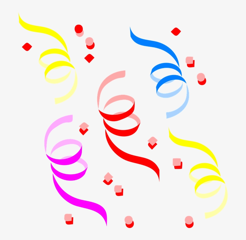 Ribbons Colorful Confetti - Confetti Clip Art, transparent png #1069738