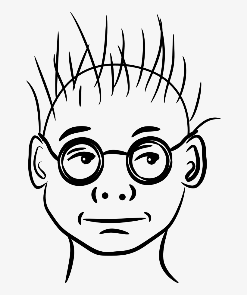 How To Set Use Line Face Boy Scientist Clipart, transparent png #1069894
