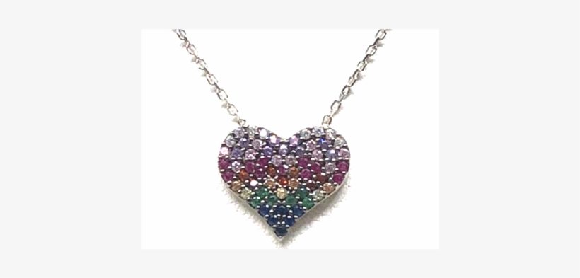 Heart Pave Necklace - Gold, transparent png #1069920