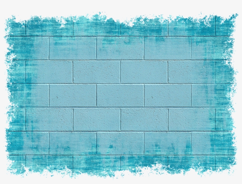 Painted Blue Bricks Wall - Png Background Hd Painting, transparent png #1070008