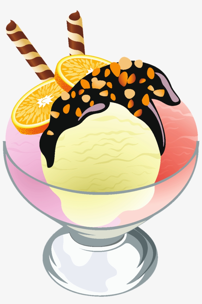 Svg Free Library Ice Cream Sundae Transparent Picture - Ice Cream Vector Png, transparent png #1070451