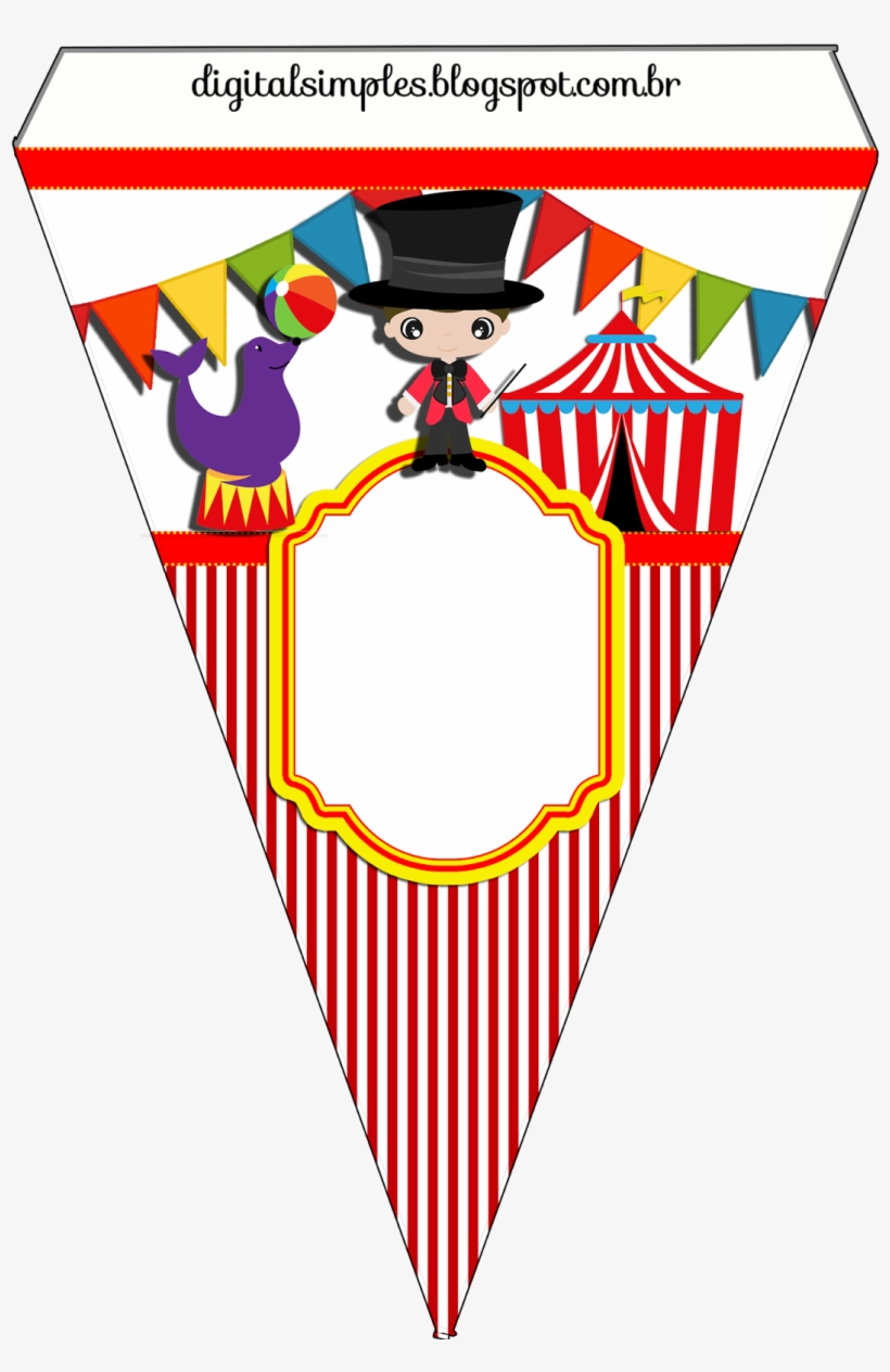Um Kit De Aniversário Com O Tema Circo, As Medidas - Banderines De Cumpleaños De Circo, transparent png #1071643