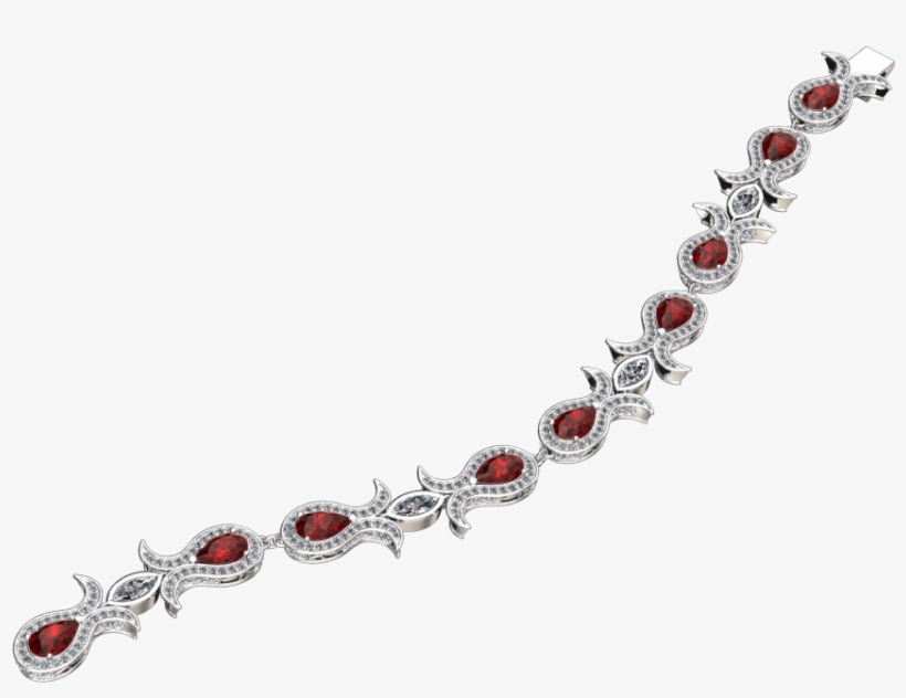 Pear Shape Ruby And Diamond Bracelet Style - Bracelet, transparent png #1072023