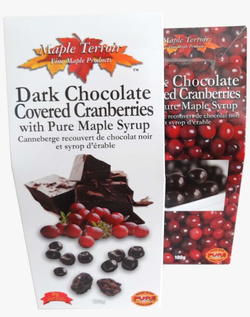 Dark Chocolate Covered Cranberry & Canadian Maple Syrup - Canadian Cuisine, transparent png #1072363