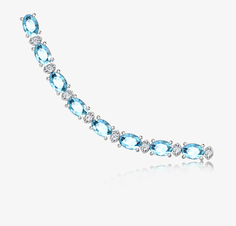 Tanzanite & Diamond Bracelet Claw Set In 18ct White - Royal Diamond And Aquamarine Bracelets, transparent png #1072493