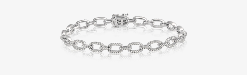 Link Diamond Bracelet In White Gold - Bracelet, transparent png #1072599