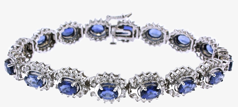 Fine Blue Sapphire And Diamond Bracelet - Bracelet, transparent png #1072629