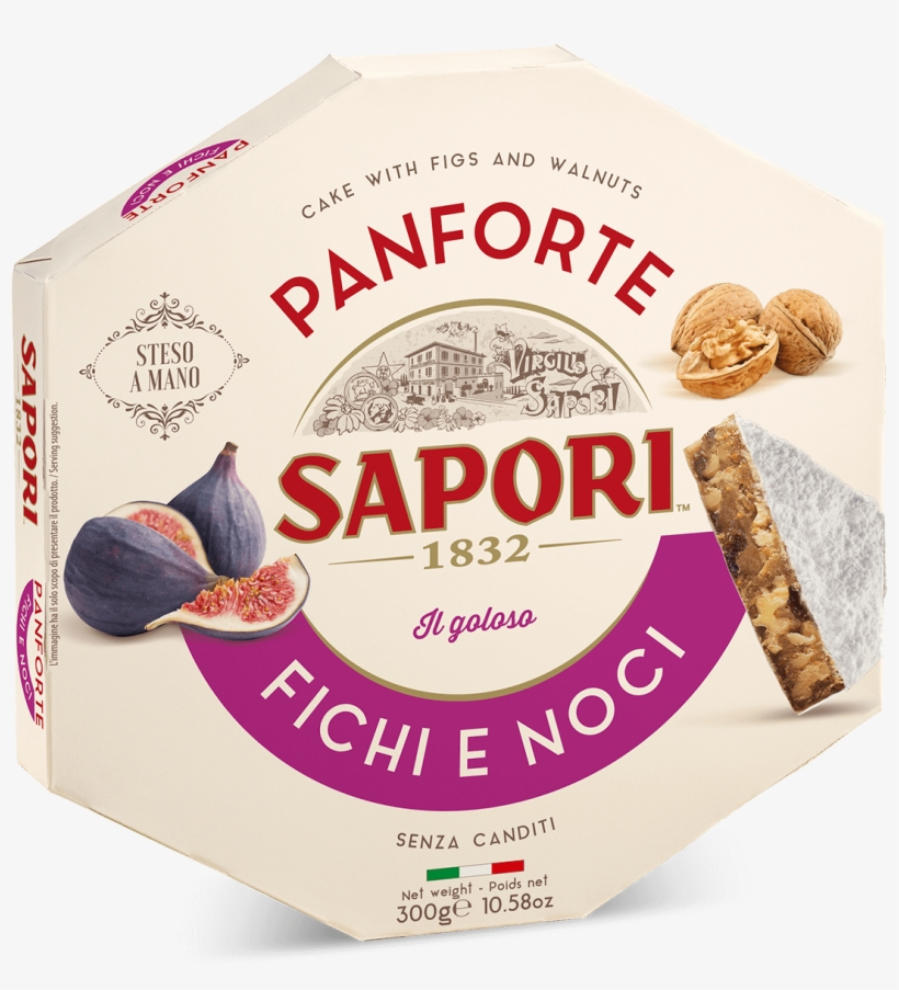 Panforte Figs And Walnuts - Sapori Fig & Walnut Panforte - 300g, transparent png #1072725