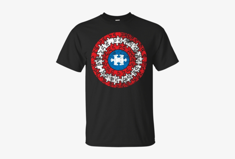 Autism Awareness Captain Puzzle Shield Apparel - Autism Awareness Captain Autism Superhero Shield Tshirt, transparent png #1072772