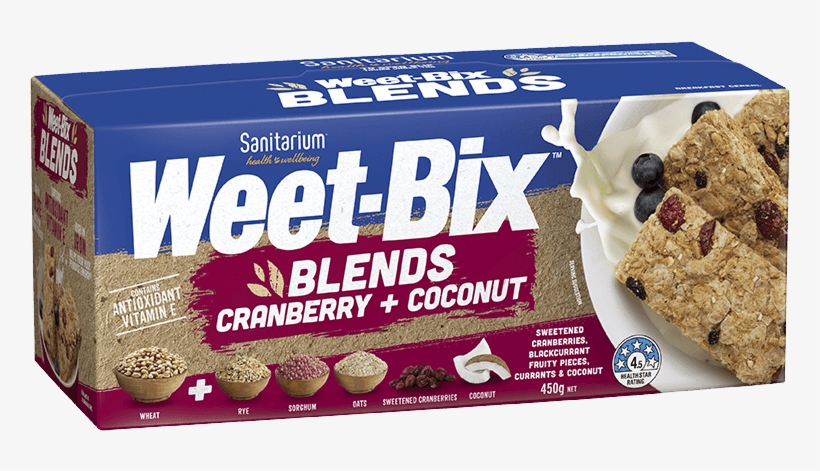 Weet-bix Blends Cranberry & Coconut - Weet Bix Blends, transparent png #1072896