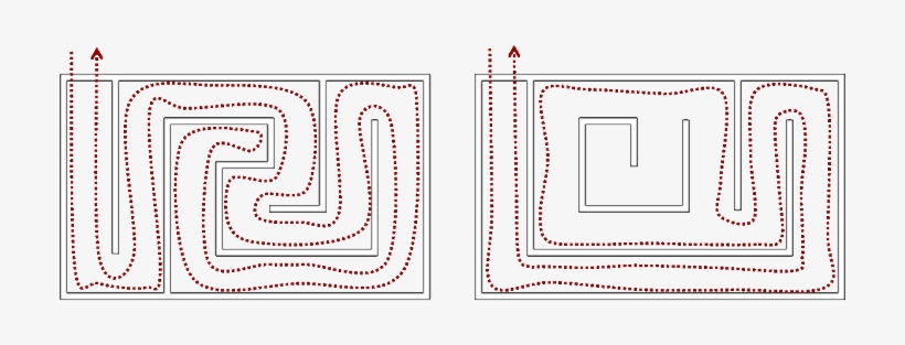 The Maze On The Left Above Is A Simple Maze - Carmine, transparent png #1073814