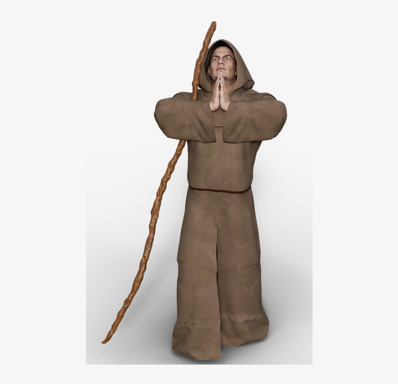 Man, Monk, Praying, Robe, Middle Ages, Clergy, Pray - Monje Png, transparent png #1073854
