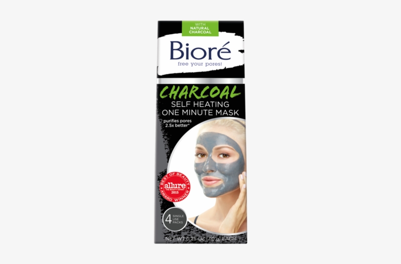 Infused With Natural Charcoal, This Thermal Mask Opens - Biore Self Heating Mask, transparent png #1073872