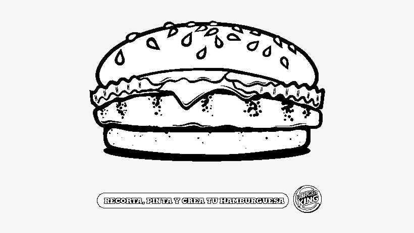 517659dd394d3 P Crea Tu Hamburguesa - Hamburguesa Dibujo Para Colorear, transparent png #1074022
