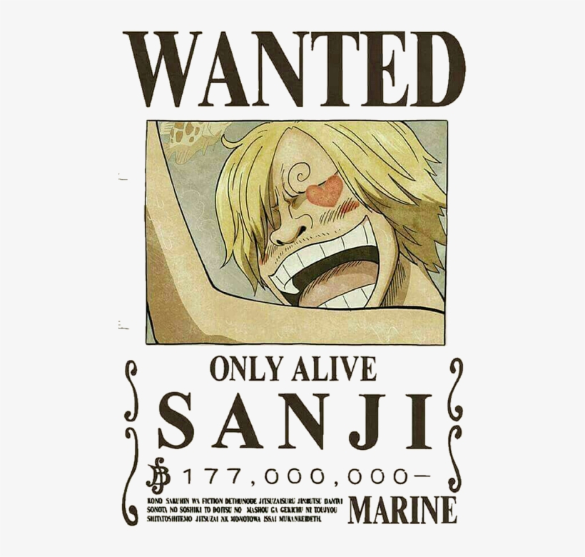 Bleed Area May Not Be Visible - Poster One Piece Wanted Sanji New 52 X 38 Cm, transparent png #1074953
