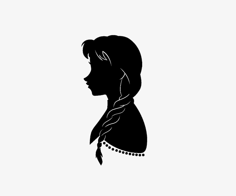 Stickers La Reine Des Neiges Anna Silhouette Art, Silhouette - Silhouette Reine Des Neiges, transparent png #1075485
