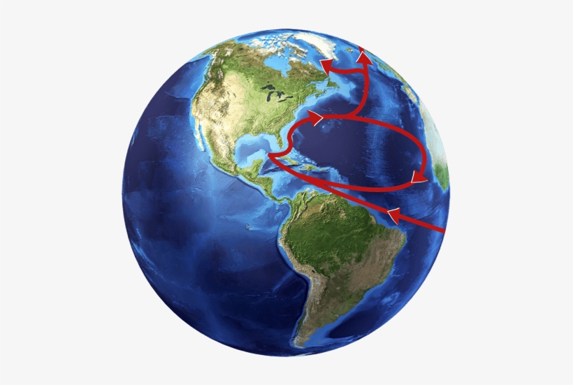 The Amount Of Water Circulating In The Gulf Stream - Earth South America Png, transparent png #1075930