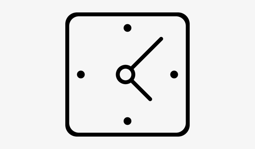 Clock Square Tool Shape Outline Vector - Square Shape Objects Outline, transparent png #1076485