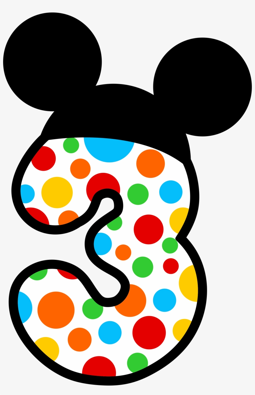 Clipart Numbers Mickey Mouse - Mickey Mouse Numero 3, transparent png #1076754