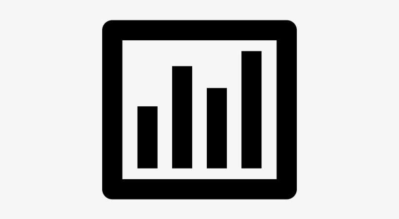 Bars Chart Inside A Square Outline Vector - Chart, transparent png #1076975