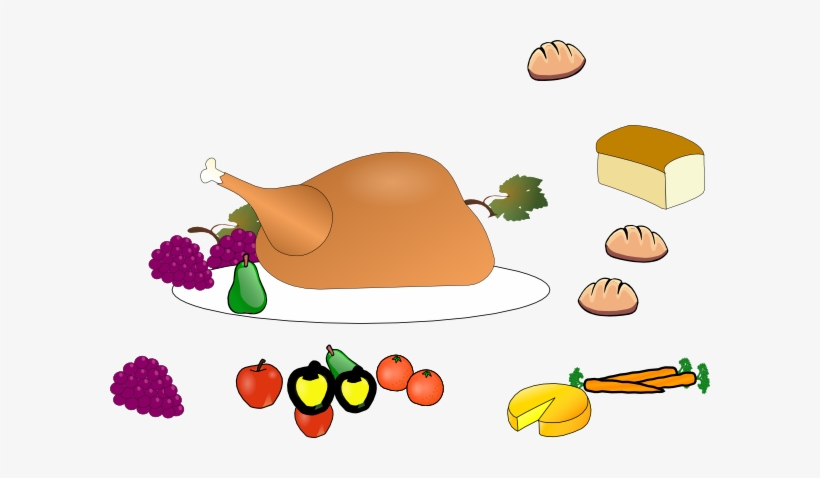 Dinner Thanksgiving Table With Food Clipart - Custom Purple Grapes Shower Curtain, transparent png #1077323